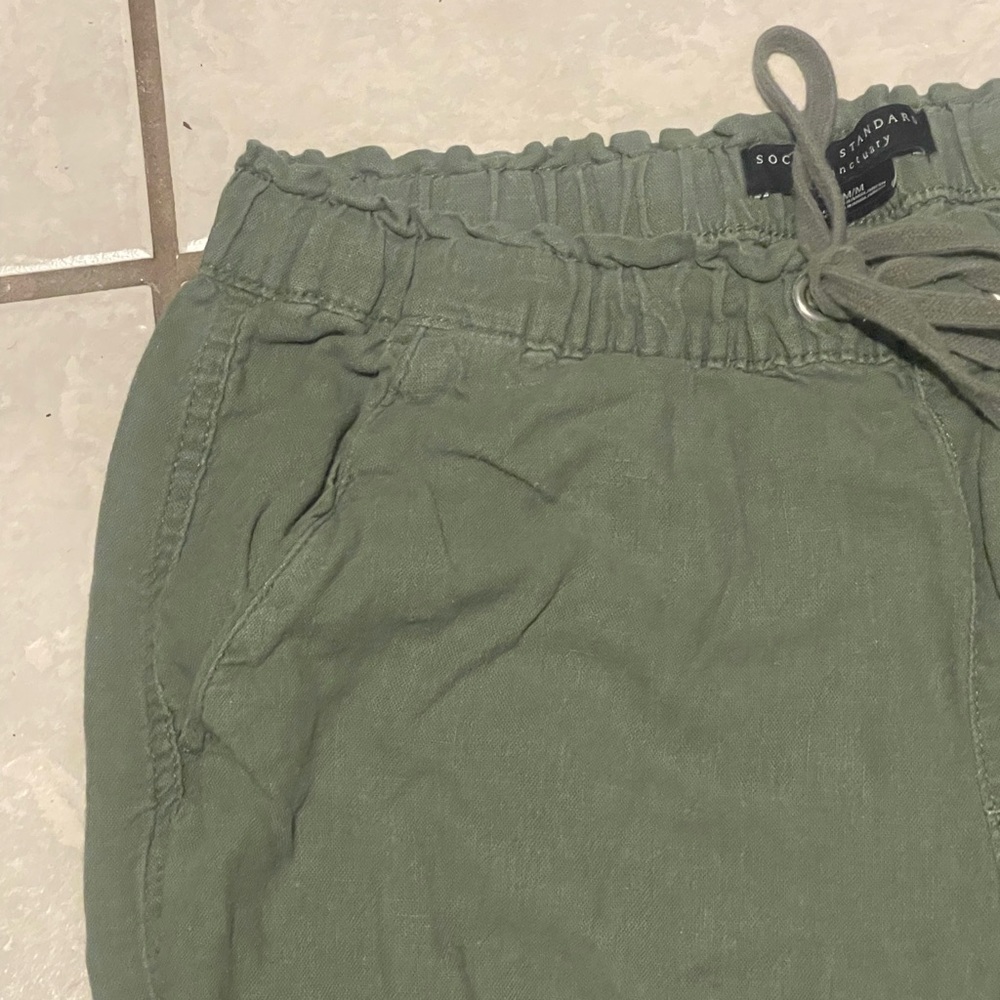 Social Standard‎ Women’s Y2K Olive Green Ankle-Length Jogger Pants Size Medium - Picture 6 of 10